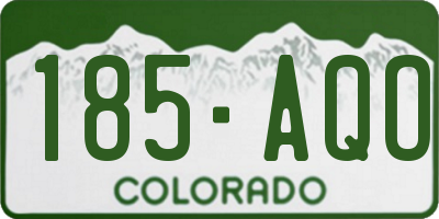 CO license plate 185AQO