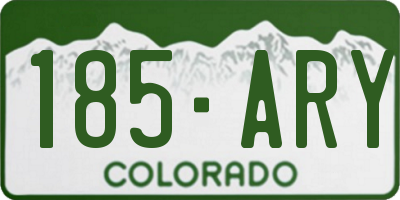 CO license plate 185ARY