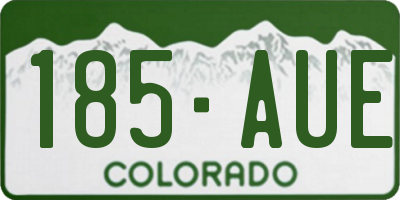 CO license plate 185AUE