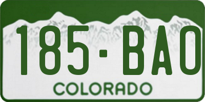 CO license plate 185BAO
