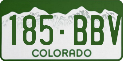 CO license plate 185BBV