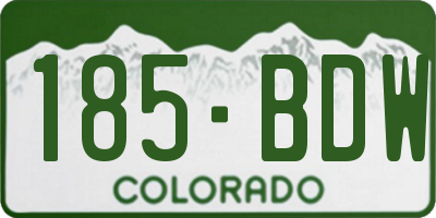 CO license plate 185BDW