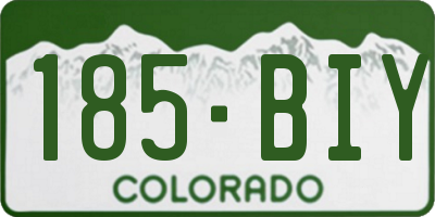 CO license plate 185BIY