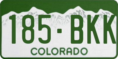 CO license plate 185BKK