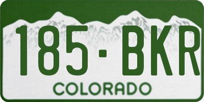 CO license plate 185BKR