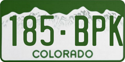 CO license plate 185BPK