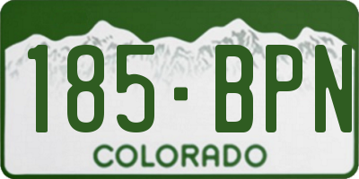 CO license plate 185BPN