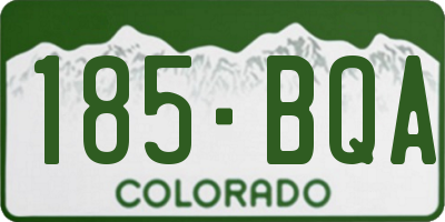 CO license plate 185BQA