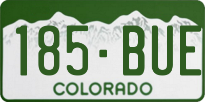 CO license plate 185BUE