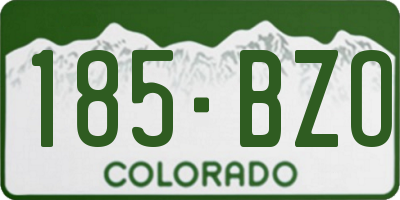 CO license plate 185BZO