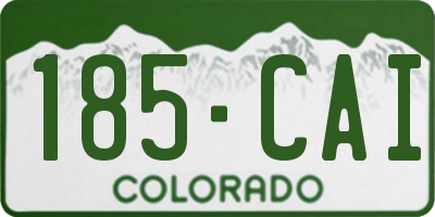 CO license plate 185CAI
