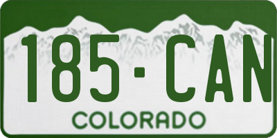 CO license plate 185CAN