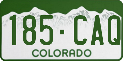 CO license plate 185CAQ