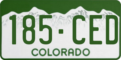 CO license plate 185CED