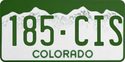 CO license plate 185CIS