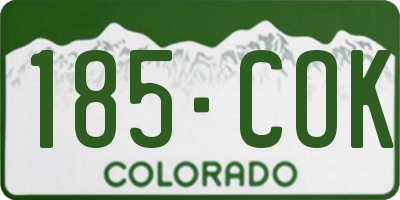 CO license plate 185COK
