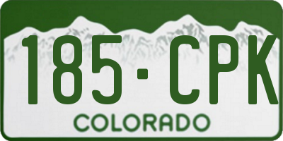 CO license plate 185CPK