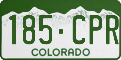 CO license plate 185CPR