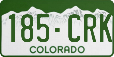 CO license plate 185CRK