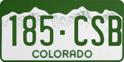 CO license plate 185CSB