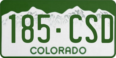 CO license plate 185CSD