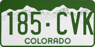 CO license plate 185CVK