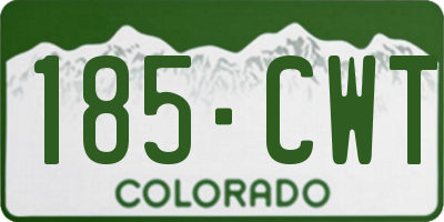 CO license plate 185CWT