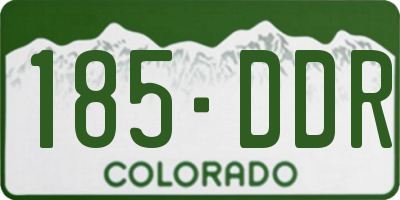 CO license plate 185DDR