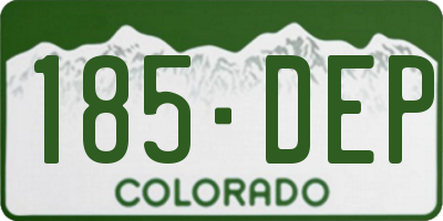 CO license plate 185DEP