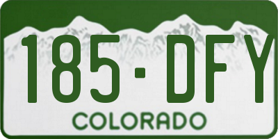 CO license plate 185DFY