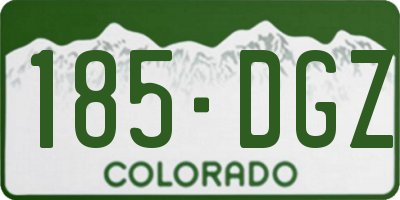 CO license plate 185DGZ