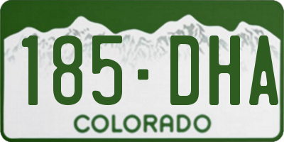 CO license plate 185DHA
