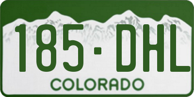 CO license plate 185DHL