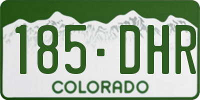 CO license plate 185DHR