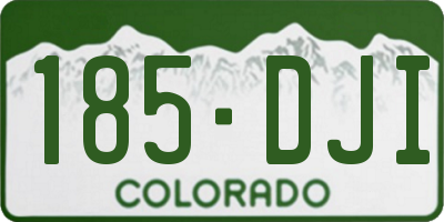 CO license plate 185DJI