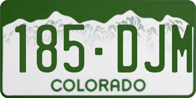 CO license plate 185DJM