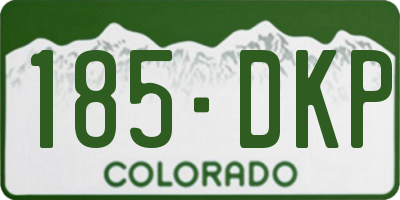 CO license plate 185DKP