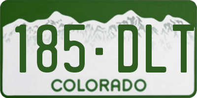CO license plate 185DLT