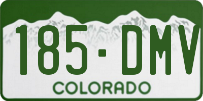 CO license plate 185DMV