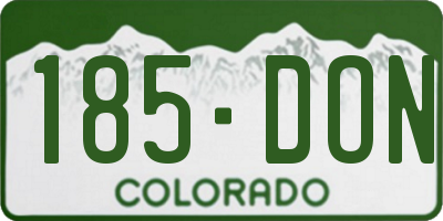 CO license plate 185DON