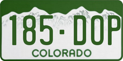 CO license plate 185DOP