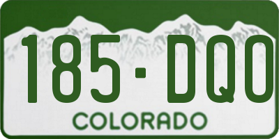 CO license plate 185DQO