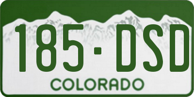 CO license plate 185DSD