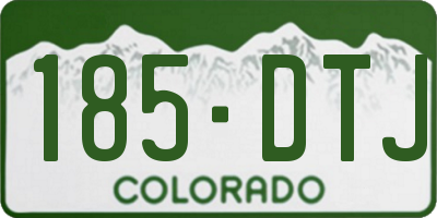 CO license plate 185DTJ