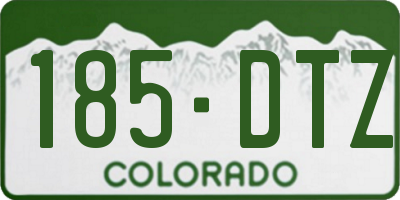 CO license plate 185DTZ
