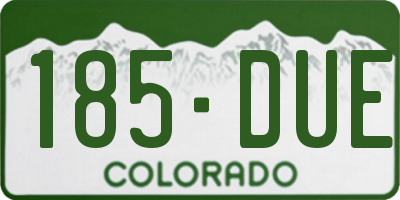 CO license plate 185DUE