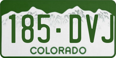 CO license plate 185DVJ