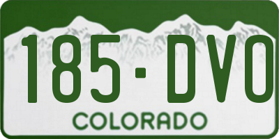 CO license plate 185DVO