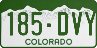 CO license plate 185DVY