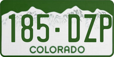 CO license plate 185DZP
